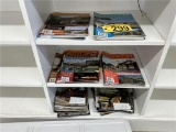LOT OF ASSORTED TRAIN MAGAZINES ON 3-SHELVES