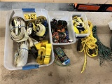 LOT OF ASSORTED RATCHET STRAPS, ROPE, BUNGEES, HARNESSES