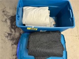 LOT: DROP CLOTHS, MOVING BLANKET, STORAGE CONTAINER