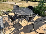 5-PIECE PATIO SET: 4-CHAIRS & METAL TABLE
