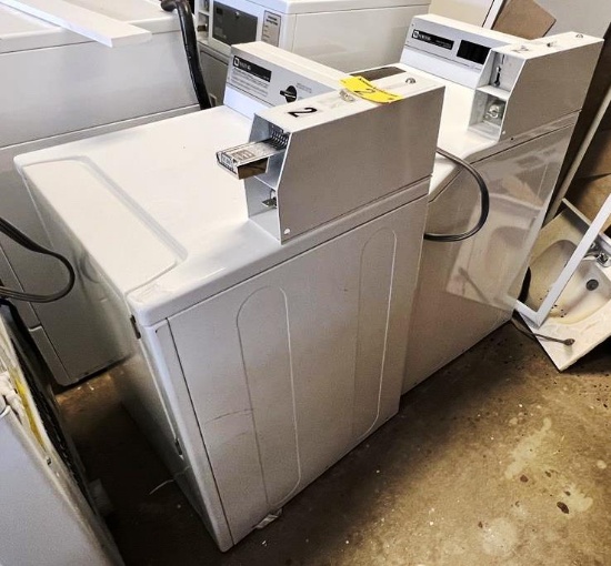 $BID PRICE X 2 - ELECTRIC MAYTAG COMMERCIAL DRYER & WASHER, COIN OPERATED