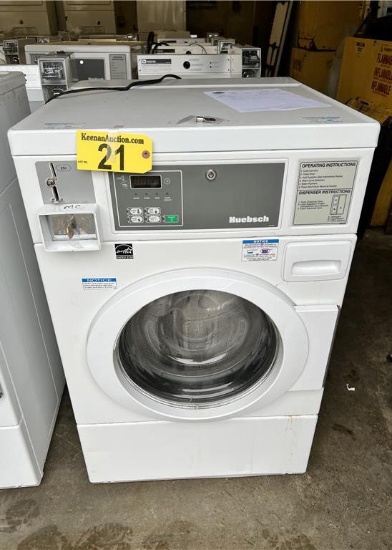 $BID PRICE X 2 - HUEBSCH COMMERCIAL FRONTLOAD ELECTRIC WASHER & GAS DRYER, COIN OPERATED
