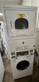 $BID PRICE X 2 - HUEBSCH COMMERCIAL FRONT LOAD STACK WASHER & DRYER, COIN OPERATED