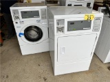 $BID PRICE X 2 - HUEBSCH COMMERCIAL FRONTLOAD ELECTRIC WASHER & DRYER, COIN OPERATED
