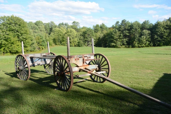 VINTAGE LUMBER TRANSPORT WAGON, 54" WHEELS