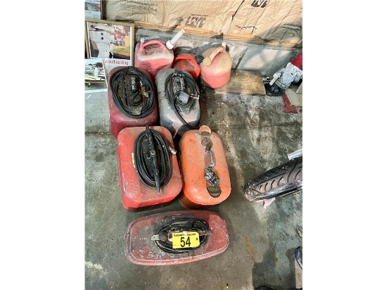 LOT: 5-OUTBOARD MOTOR TANKS & 3-FUEL CANS