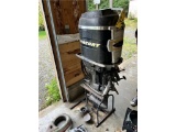 MERCURY MERC 900 OUTBOARD MOTOR, 90HP, S/N: 1809281, WITH MERC CONTROLS & ENGINE STAND