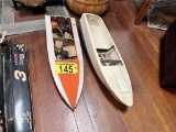 (2) WOODEN TOY RACE BOATS, 1-ELECTRIC & 1-GAS POWERED