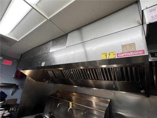 CAPTIVEAIRE 10'X54"X33"H STAINLESS STEEL KITCHEN HOOD WITH EXHAUST FAN & SIDE WALLS
