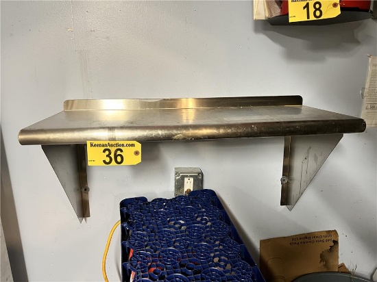 36"X13" STAINLESS STEEL SHELF WITH 2" BACK SPLASH