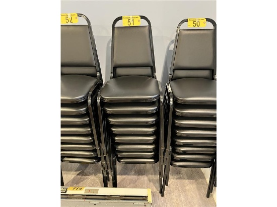 $BID PRICE X 8 - (8) METAL FRAME BLACK PADDED STACK CHAIRS