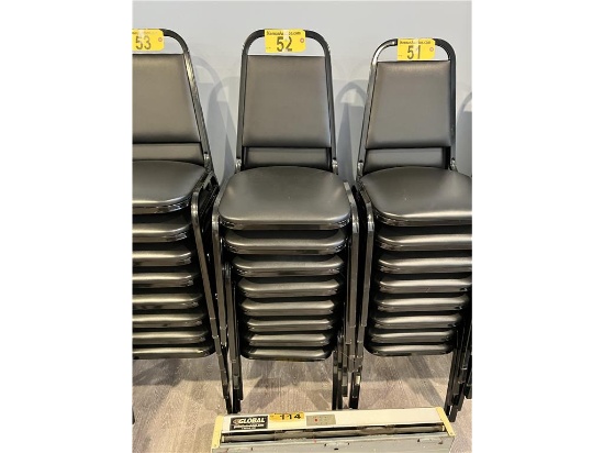 $BID PRICE X 8 - (8) METAL FRAME BLACK PADDED STACK CHAIRS