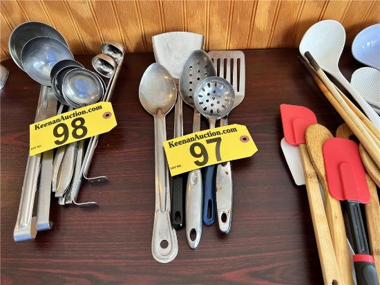 LOT OF 5-ASSORTED STAINLESS STEEL COOKING UTENSILS