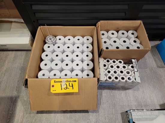 LOT: 3-CASES OF ASSORTED SIZE THERMAL RECEIPT PAPER ROLLS