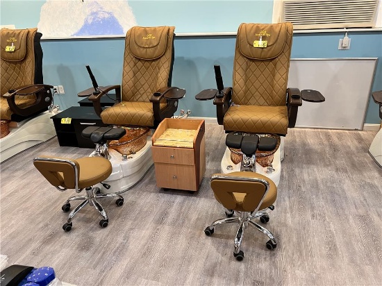 (2) GULFSTREAM AMPRO WHIRLPOOL PEDICURE SPA CHAIRS