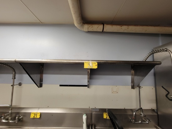 60"X18" STAINLESS STEEL SHELF WITH 2" BACK SPLASH