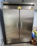 IKON SERIES BY KOOL-IT MODEL KB54R 2-DOOR STAINLESS STEEL REFRIGERATOR ON CASTERS, 53