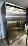 ATOSA MODEL MBF8503GR 2-DOOR STAINLESS STEEL FREEZER ON CASTERS, 53