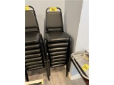 $BID PRICE X 8 - (8) METAL FRAME BLACK PADDED STACK CHAIRS