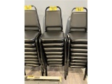$BID PRICE X 8 - (8) METAL FRAME BLACK PADDED STACK CHAIRS