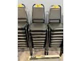 $BID PRICE X 8 - (8) METAL FRAME BLACK PADDED STACK CHAIRS