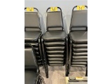 $BID PRICE X 8 - (8) METAL FRAME BLACK PADDED STACK CHAIRS