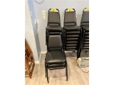 $BID PRICE X 11 - (11) METAL FRAME BLACK PADDED STACK CHAIRS