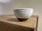 (124) RICE BOWLS, WHITE WITH BROWN BOTTOM