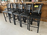 FLR 1: $BID PRICE X QUANTITY: (11) CLASSIC SEATING BLACK PADDED LADDER BACK BAR STOOLS