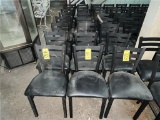 FLR 1: $BID PRICE X QUANTITY: (8) CLASSIC SEATING BLACK PADDED LADDER BACK CAFÉ CHAIRS