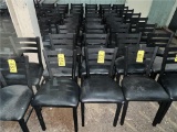 FLR 1: $BID PRICE X QUANTITY: (8) CLASSIC SEATING BLACK PADDED LADDER BACK CAFÉ CHAIRS