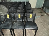 FLR 1: $BID PRICE X QUANTITY: (8) CLASSIC SEATING BLACK PADDED LADDER BACK CAFÉ CHAIRS