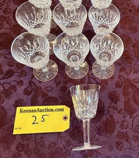 TIMES THE MONEY: (6) WATERFORD CRYSTAL LISMORE WINE GLASSES