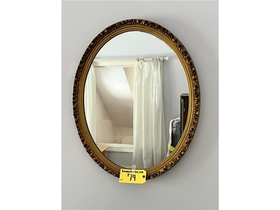 OVAL FRAMED MIRROR, 31" X 25"