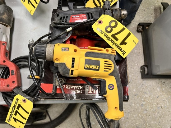 TIMES THE MONEY: (2) POWER TOOLS: DEWALT DWD110 DRILL & WEL-BILT HAMMER DRILL