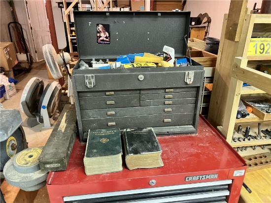 KENNEDY MACHINIST 8-DRAWER CHEST & CONTENTS - LOCATED IN BASEMENT