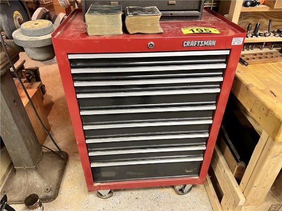 CRAFTSMAN 9-DRAWER ROLLER CABINET & CONTENTS - LOCATED IN BASEMENT