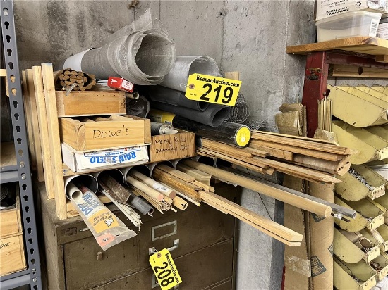 MISC. LOT: DOWELS, SCREEN, MISC.