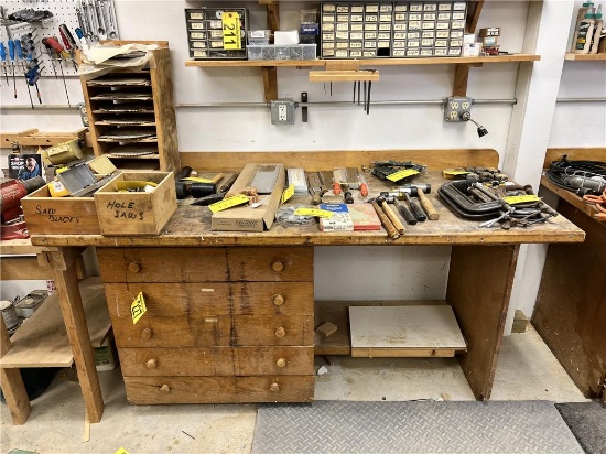 SINGLE PEDESTAL 5-DRAWER WORK BENCH, 72"W X 28"D
