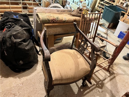 ROCKER & UPHOLSTERED CHAIR