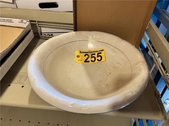 THE COLONIAL CO. 16" CERAMIC BOWL, GOLD RIM