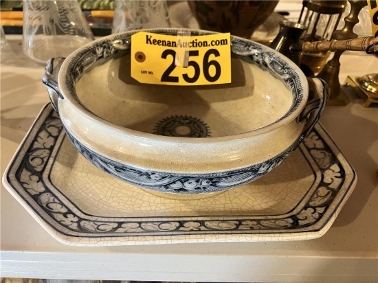 LOT: 10" CERAMIC BOWL & 14" PLATTER