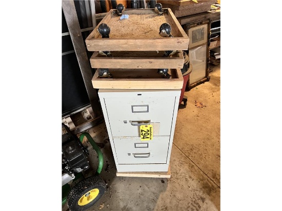 HON 2-DRAWER FILE CABINET WITH 4-DOLLIES