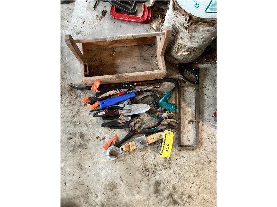 MISC. HAND TOOLS & WOOD TOOLBOX