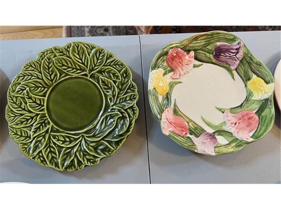 LOT: 2-FLORAL CERAMIC PLATES