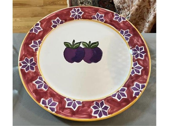 13" PORCELAIN PLUM PLATTER, MADE IN HUNGARY