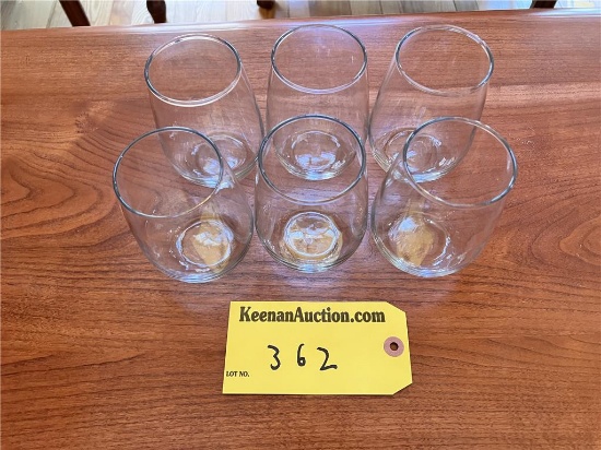 SET OF (6) STEMLESS WINE GLASSES