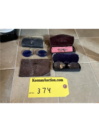 TIMES THE MONEY: (3) ANTIQUE CLIP-ON EYE GLASSES