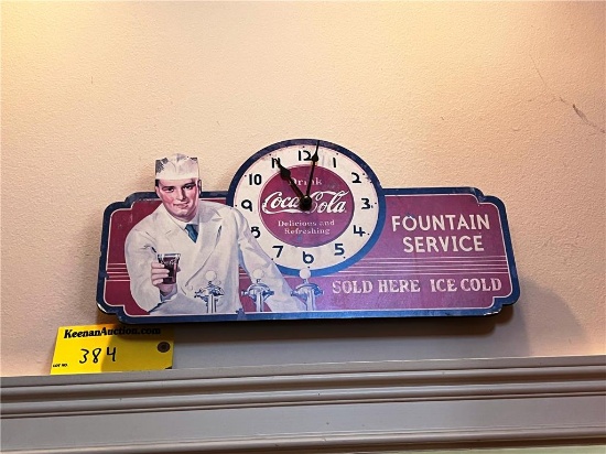 COCA-COLA "FOUNTAIN SERVICE" COLLECTIBLE CLOCK