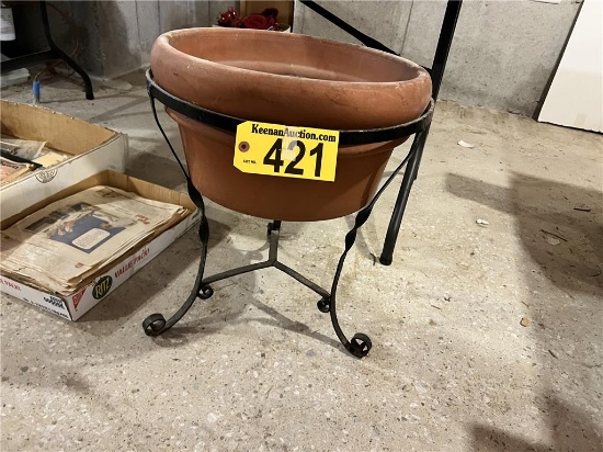 ROD IRON PLANTER, 19" DIA. X 23"H